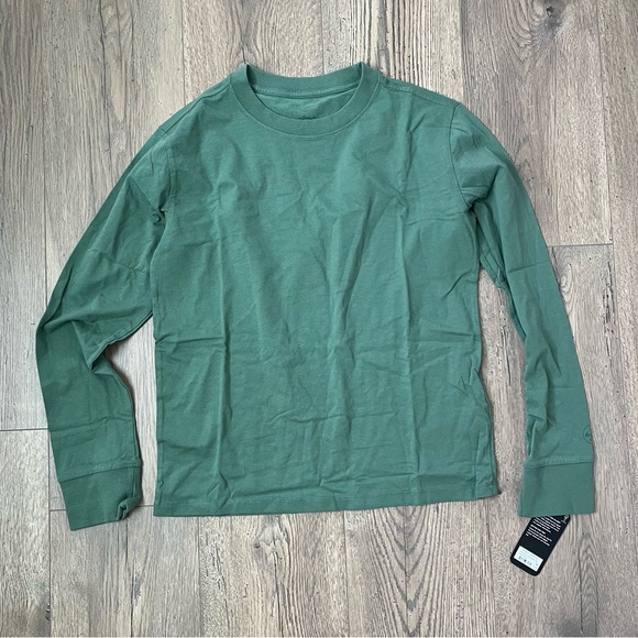 Allbirds Top 100% Organic Cotton Long Sleeve T-Shirt Green NEW Sz Small - Picture 4 of 9